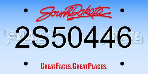 2S50446 South Dakota License Plate