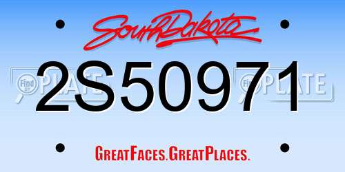 2S50971 South Dakota License Plate