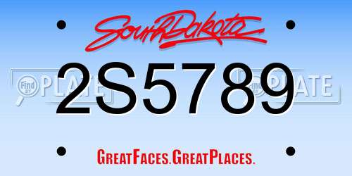 2S5789 South Dakota License Plate