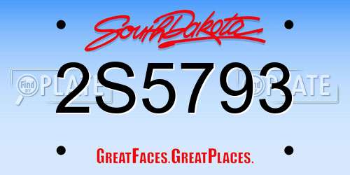 2S5793 South Dakota License Plate
