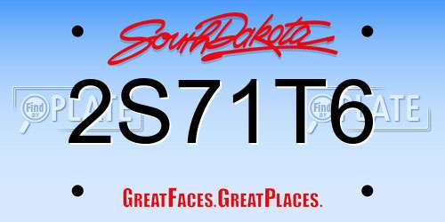2S71T6 South Dakota License Plate