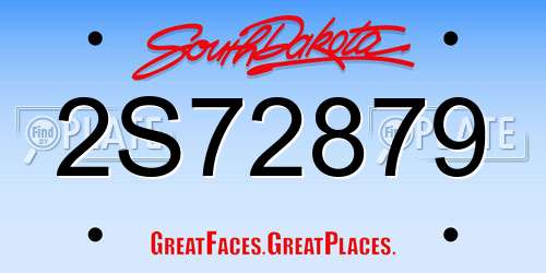 2S72879 South Dakota License Plate