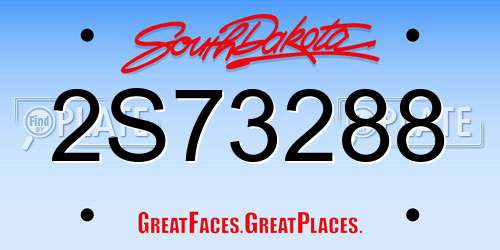 2S73288 South Dakota License Plate