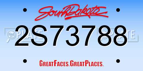2S73788 South Dakota License Plate