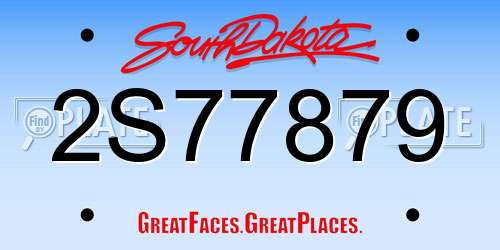 2S77879 South Dakota License Plate