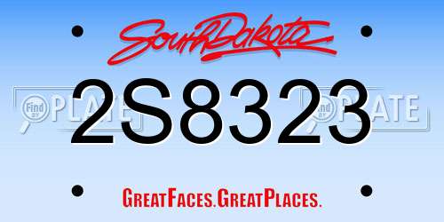 2S8323 South Dakota License Plate