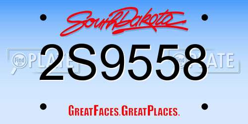2S9558 South Dakota License Plate