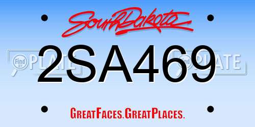2SA469 South Dakota License Plate