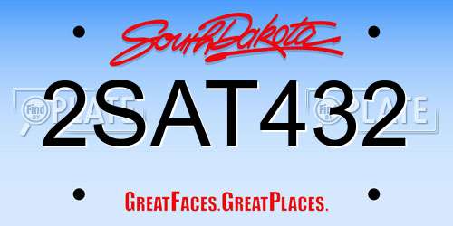 2SAT432 South Dakota License Plate