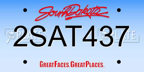 2SAT437 South Dakota License Plate