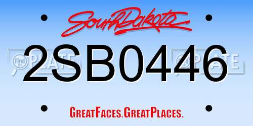 2SB0446 South Dakota License Plate