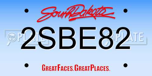 2SBE82 South Dakota License Plate