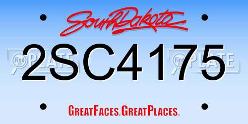 2SC4175 South Dakota License Plate