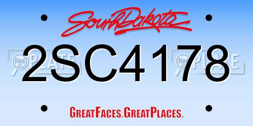 2SC4178 South Dakota License Plate