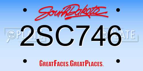 2SC746 South Dakota License Plate