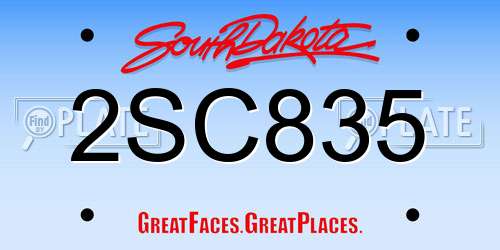 2SC835 South Dakota License Plate