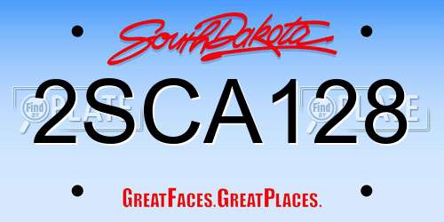2SCA128 South Dakota License Plate