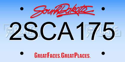 2SCA175 South Dakota License Plate