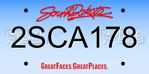 2SCA178 South Dakota License Plate