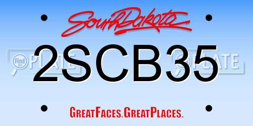 2SCB35 South Dakota License Plate