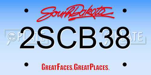 2SCB38 South Dakota License Plate