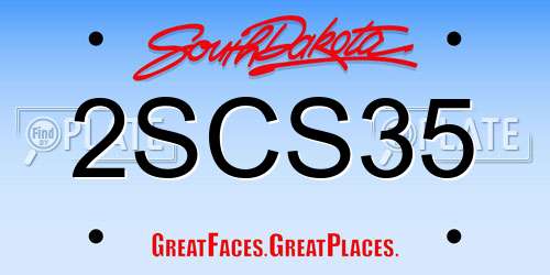 2SCS35 South Dakota License Plate