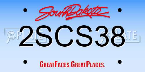 2SCS38 South Dakota License Plate