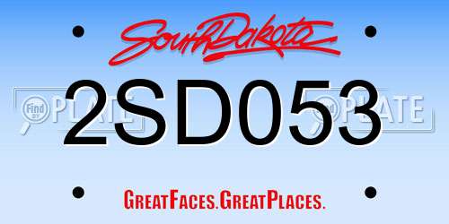 2SD053 South Dakota License Plate