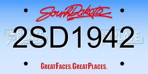 2SD1942 South Dakota License Plate