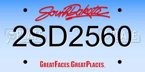 2SD2560 South Dakota License Plate
