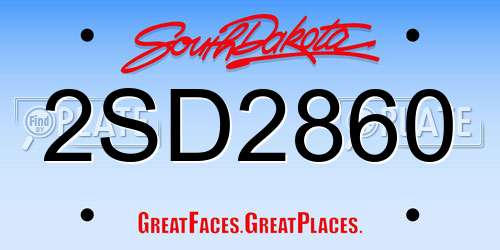 2SD2860 South Dakota License Plate