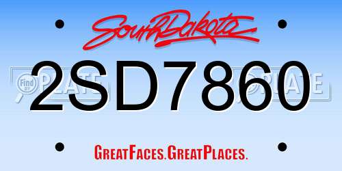 2SD7860 South Dakota License Plate