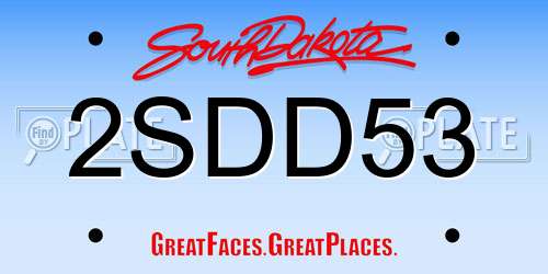 2SDD53 South Dakota License Plate