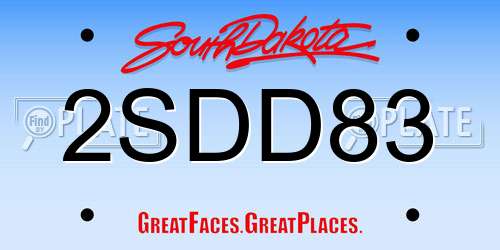 2SDD83 South Dakota License Plate