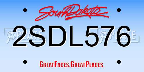 2SDL576 South Dakota License Plate