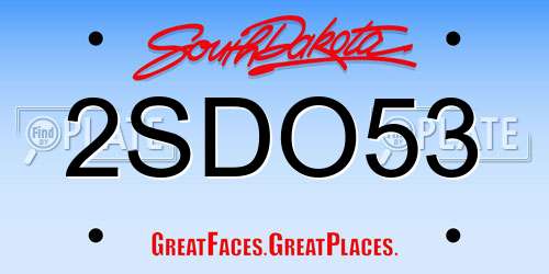 2SDO53 South Dakota License Plate