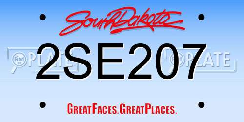 2SE207 South Dakota License Plate