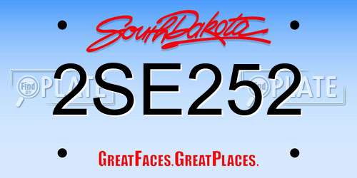 2SE252 South Dakota License Plate