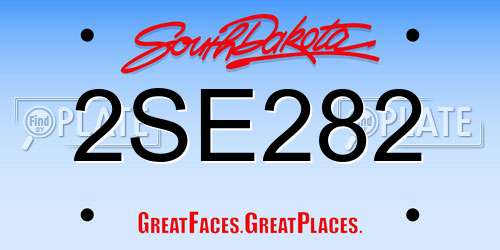 2SE282 South Dakota License Plate