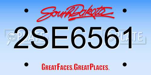 2SE6561 South Dakota License Plate