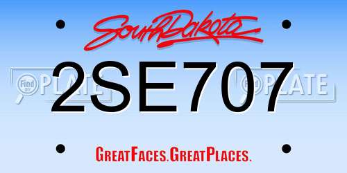 2SE707 South Dakota License Plate