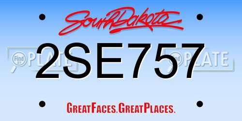 2SE757 South Dakota License Plate