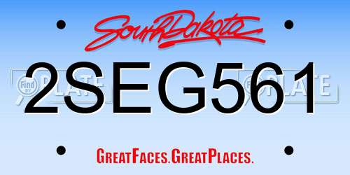 2SEG561 South Dakota License Plate
