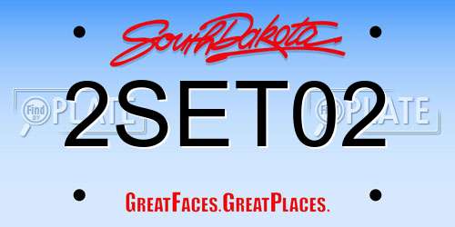 2SET02 South Dakota License Plate