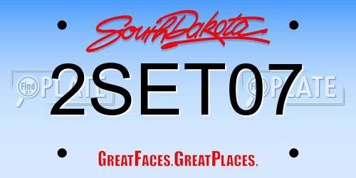 2SET07 South Dakota License Plate