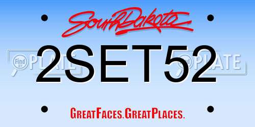 2SET52 South Dakota License Plate