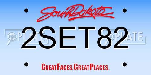 2SET82 South Dakota License Plate