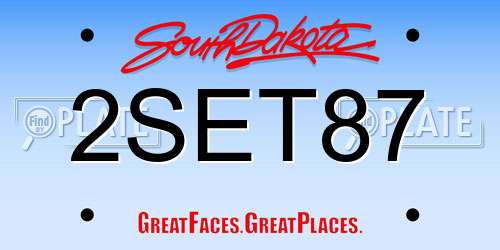 2SET87 South Dakota License Plate