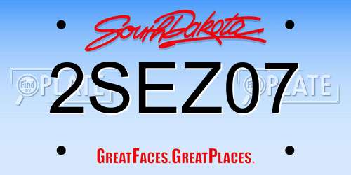 2SEZ07 South Dakota License Plate