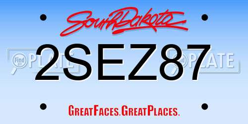 2SEZ87 South Dakota License Plate